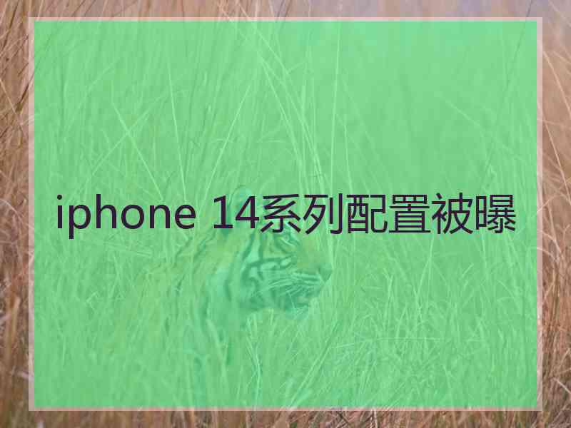 iphone 14系列配置被曝