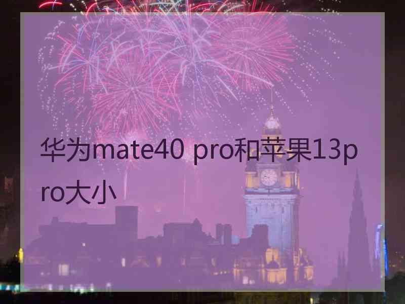 华为mate40 pro和苹果13pro大小