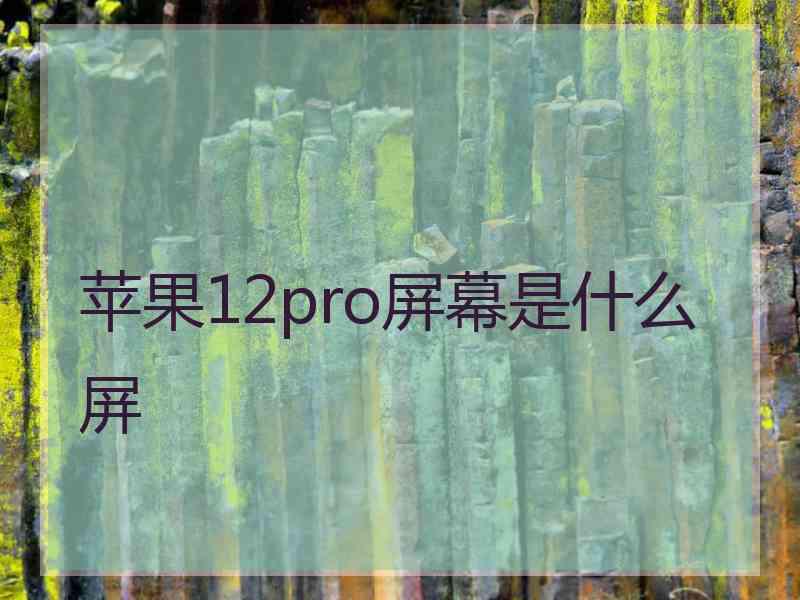 苹果12pro屏幕是什么屏