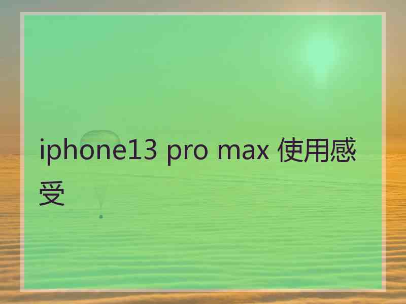 iphone13 pro max 使用感受