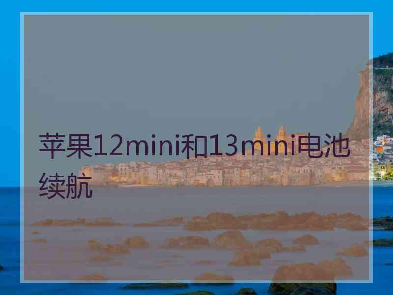 苹果12mini和13mini电池续航