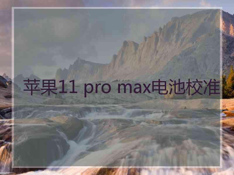 苹果11 pro max电池校准