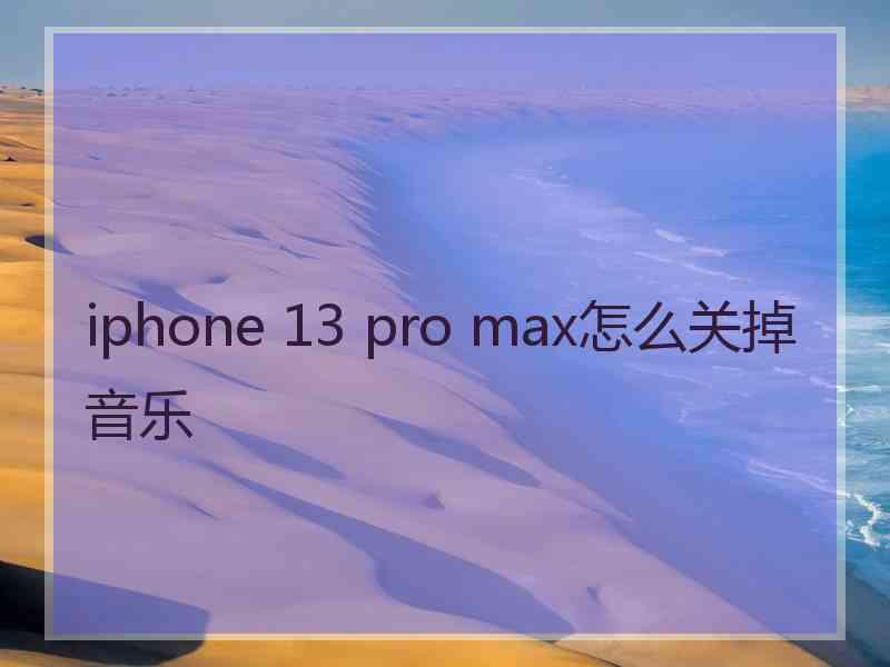 iphone 13 pro max怎么关掉音乐