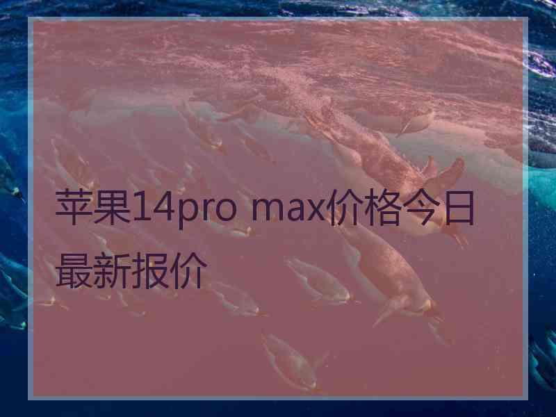 苹果14pro max价格今日最新报价