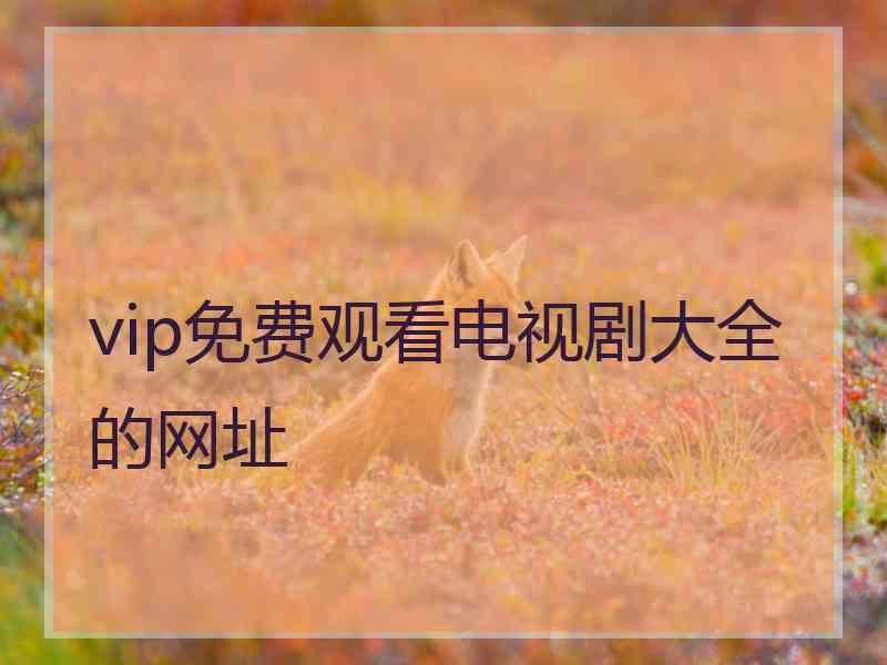 vip免费观看电视剧大全的网址