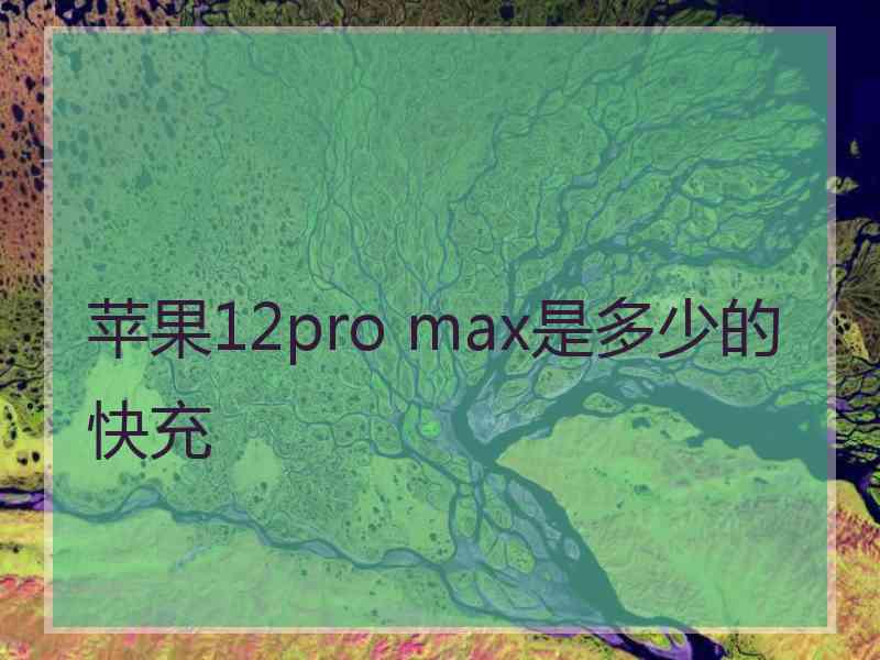 苹果12pro max是多少的快充