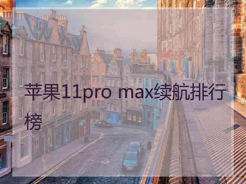 苹果11pro max续航排行榜