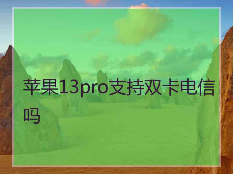 苹果13pro支持双卡电信吗