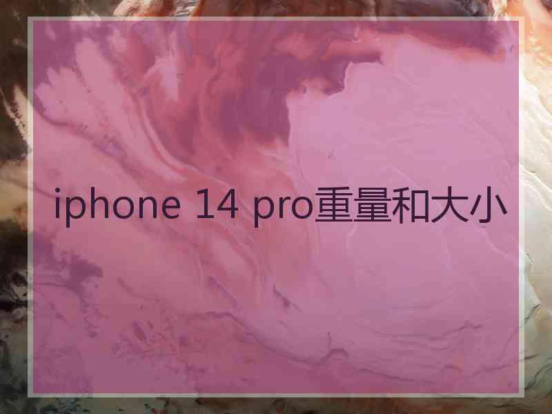 iphone 14 pro重量和大小