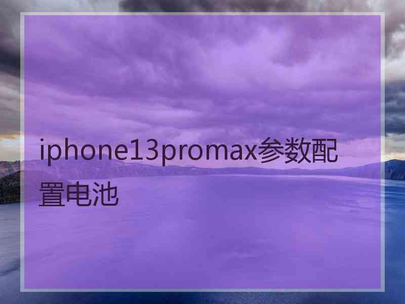 iphone13promax参数配置电池