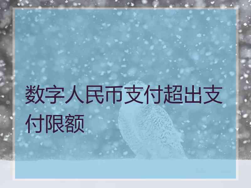 数字人民币支付超出支付限额