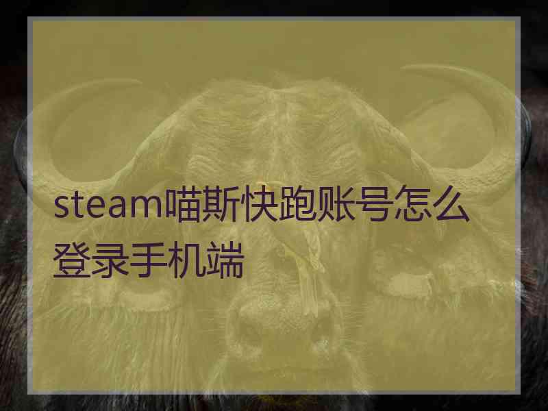 steam喵斯快跑账号怎么登录手机端