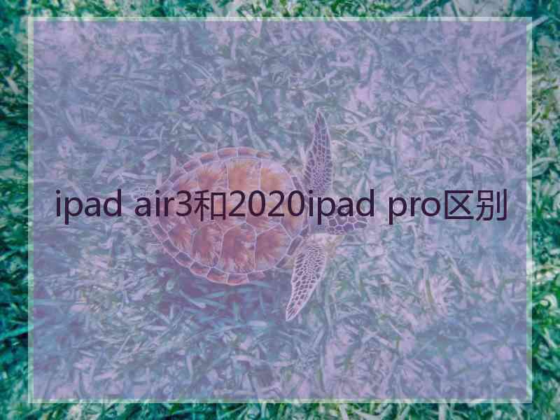 ipad air3和2020ipad pro区别