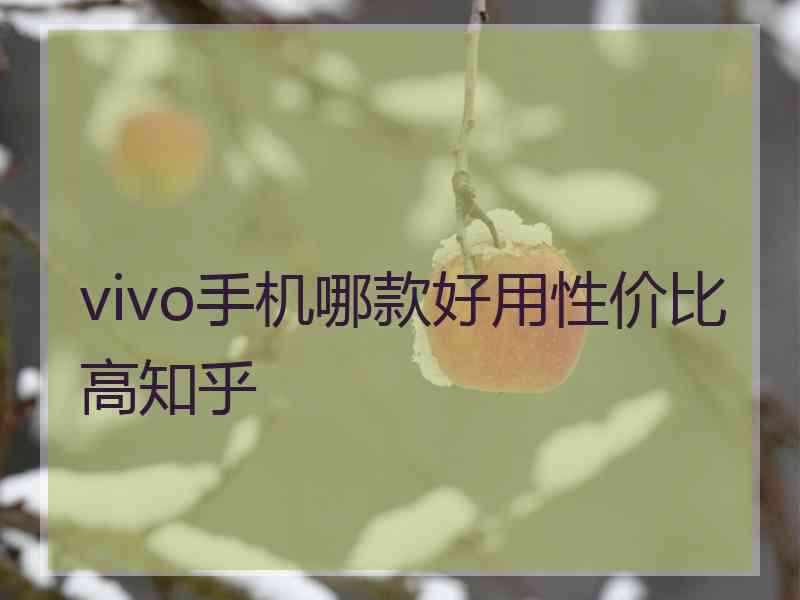 vivo手机哪款好用性价比高知乎