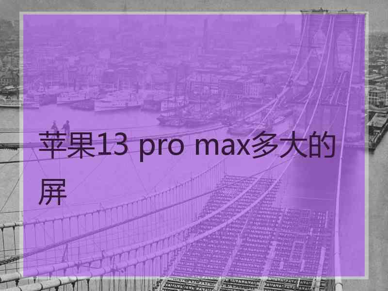 苹果13 pro max多大的屏