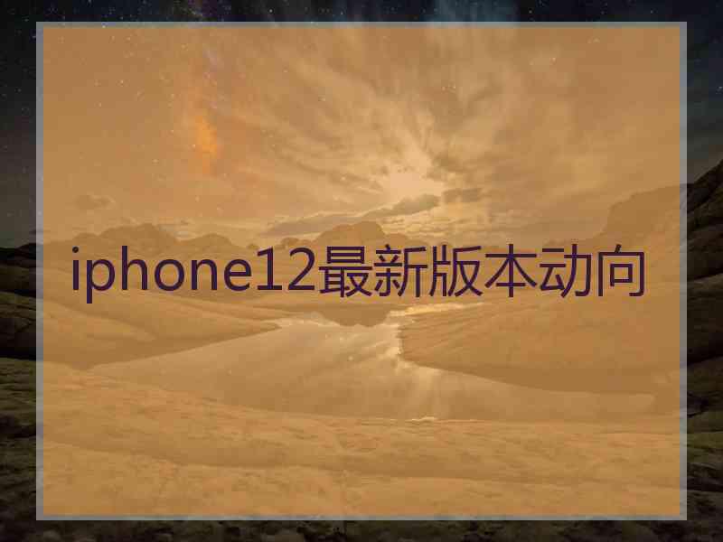 iphone12最新版本动向