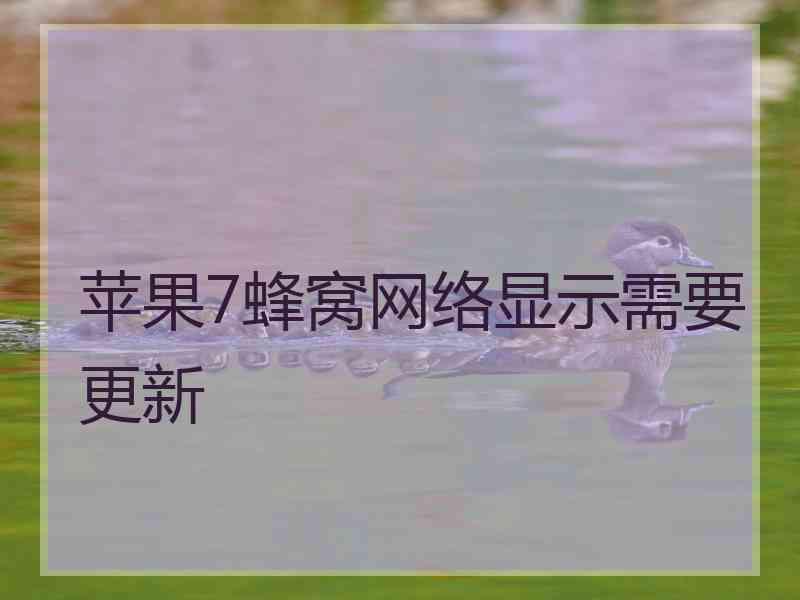 苹果7蜂窝网络显示需要更新