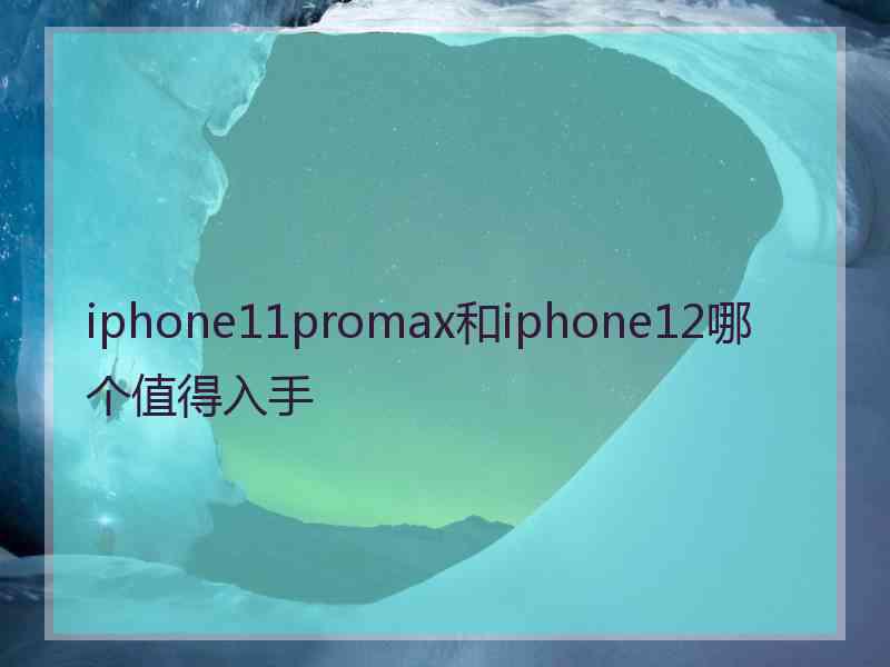 iphone11promax和iphone12哪个值得入手