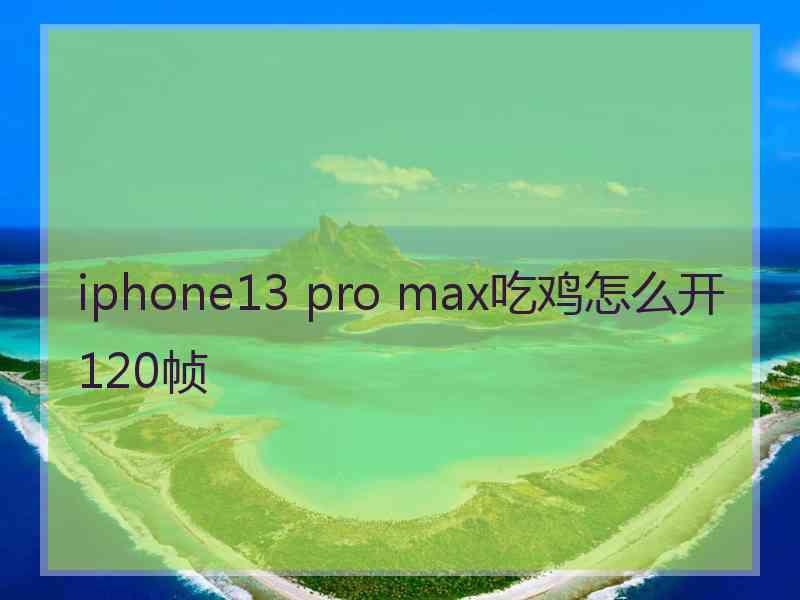 iphone13 pro max吃鸡怎么开120帧