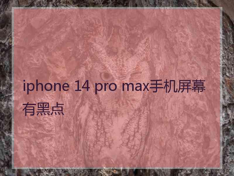 iphone 14 pro max手机屏幕有黑点