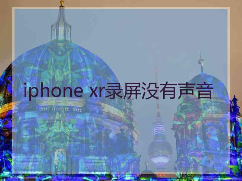 iphone xr录屏没有声音