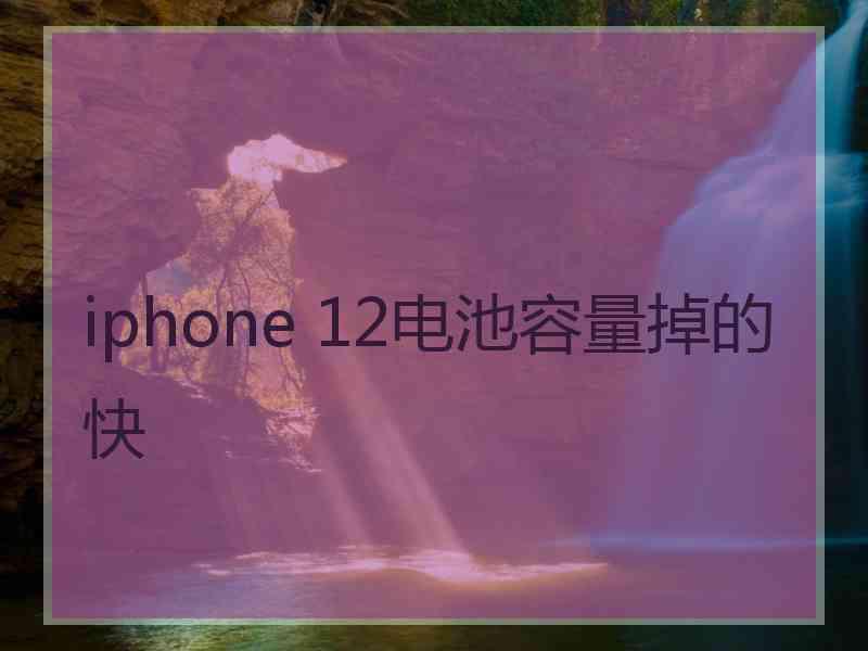 iphone 12电池容量掉的快