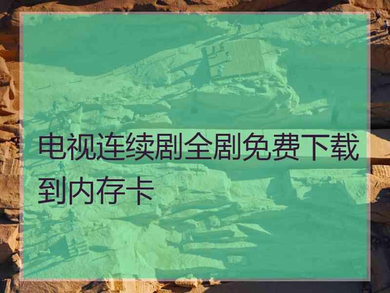 电视连续剧全剧免费下载到内存卡