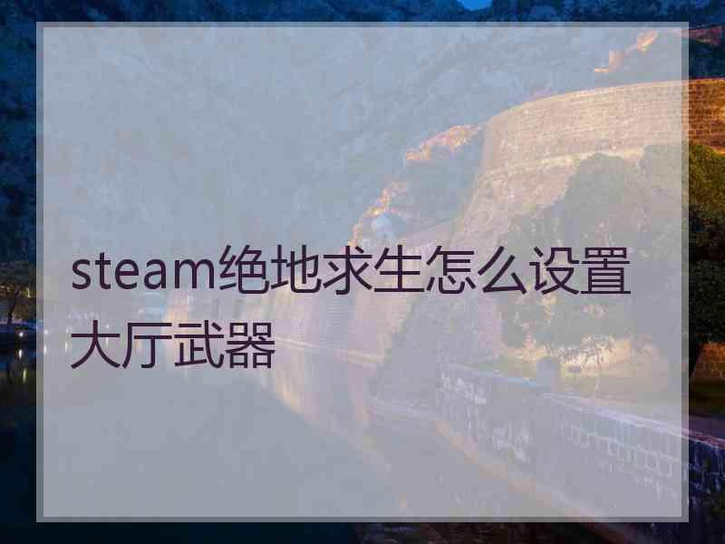 steam绝地求生怎么设置大厅武器