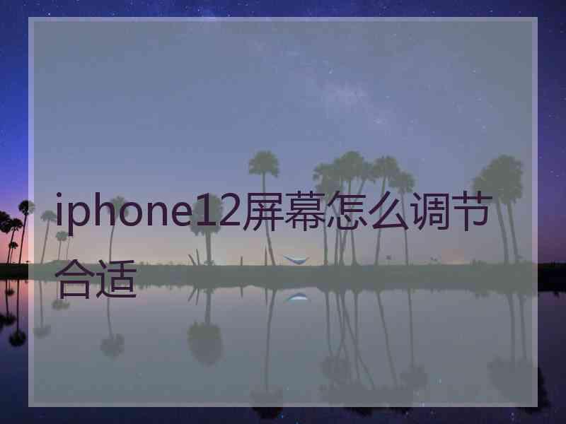 iphone12屏幕怎么调节合适