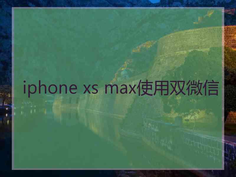 iphone xs max使用双微信