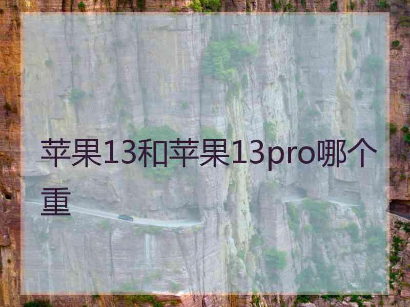 苹果13和苹果13pro哪个重