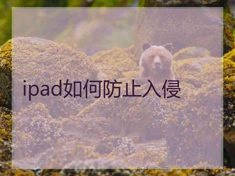 ipad如何防止入侵