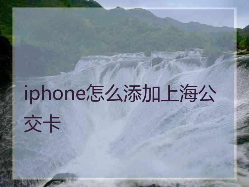 iphone怎么添加上海公交卡