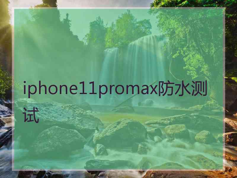 iphone11promax防水测试