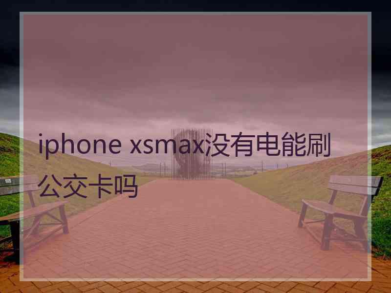 iphone xsmax没有电能刷公交卡吗