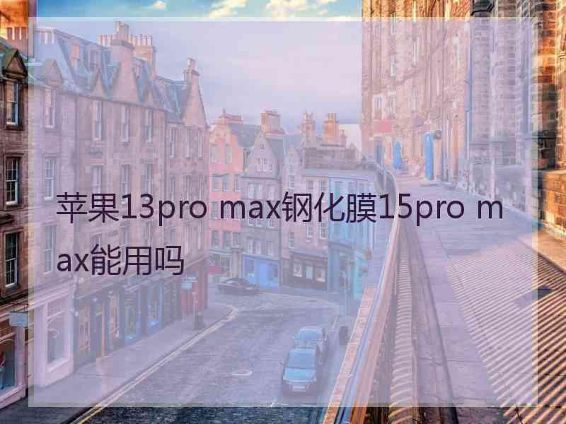 苹果13pro max钢化膜15pro max能用吗