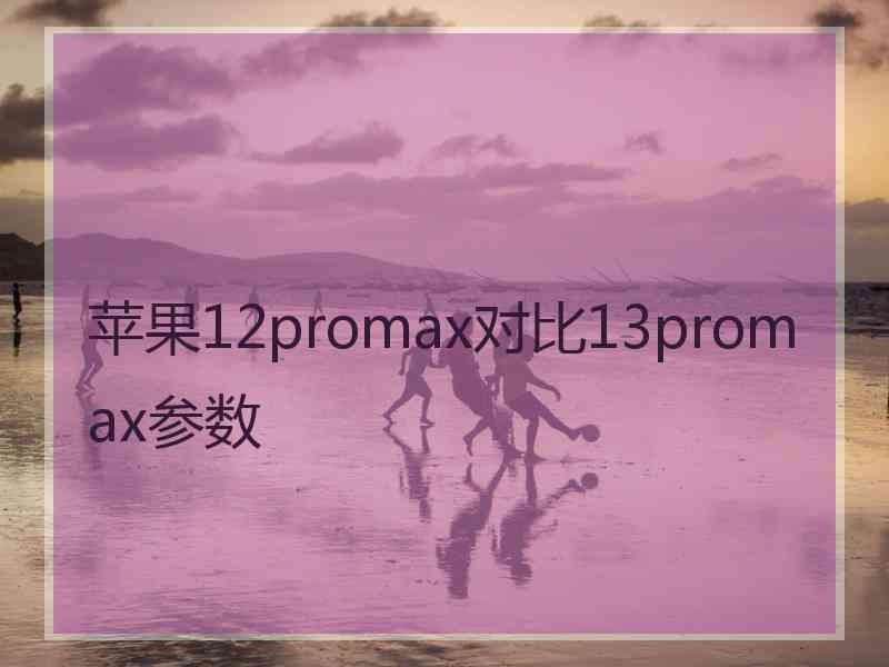 苹果12promax对比13promax参数