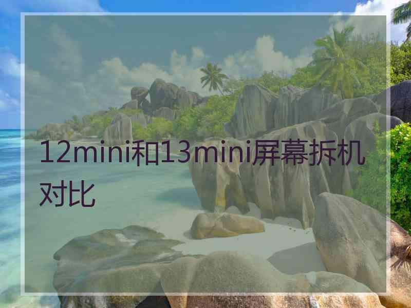 12mini和13mini屏幕拆机对比