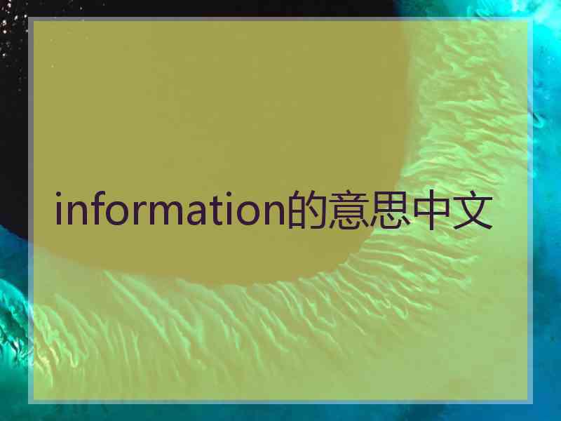 information的意思中文