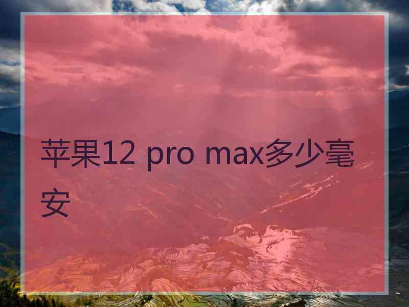 苹果12 pro max多少毫安