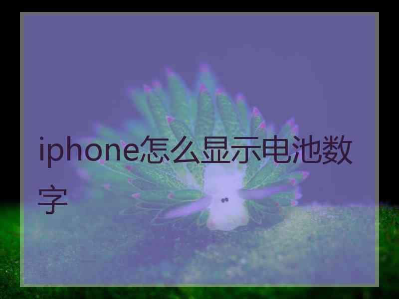 iphone怎么显示电池数字