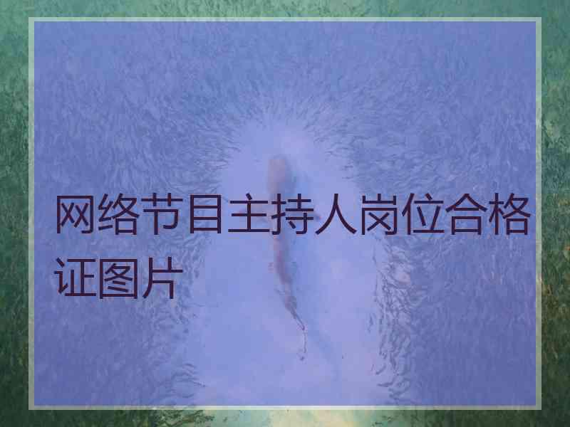 网络节目主持人岗位合格证图片