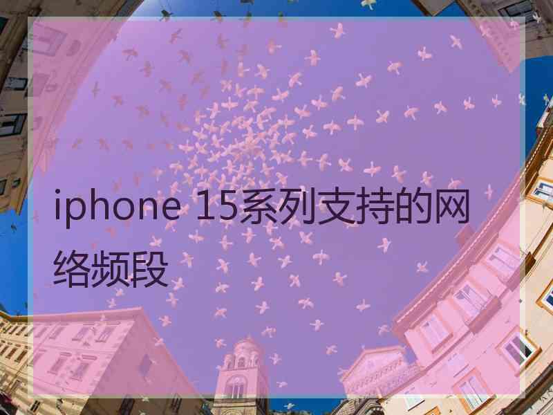 iphone 15系列支持的网络频段