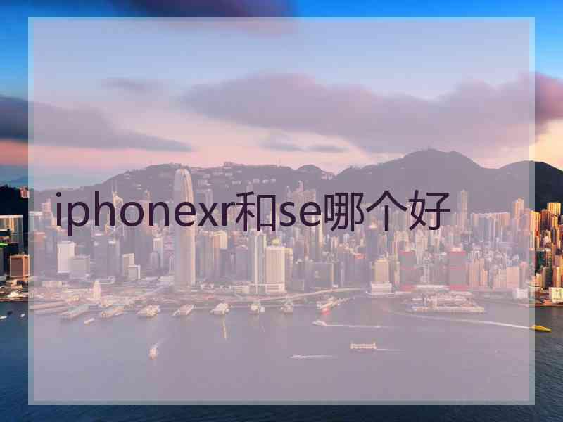 iphonexr和se哪个好