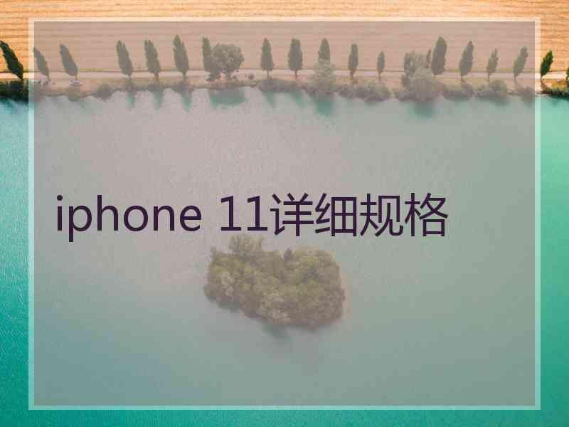 iphone 11详细规格