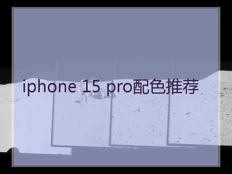 iphone 15 pro配色推荐