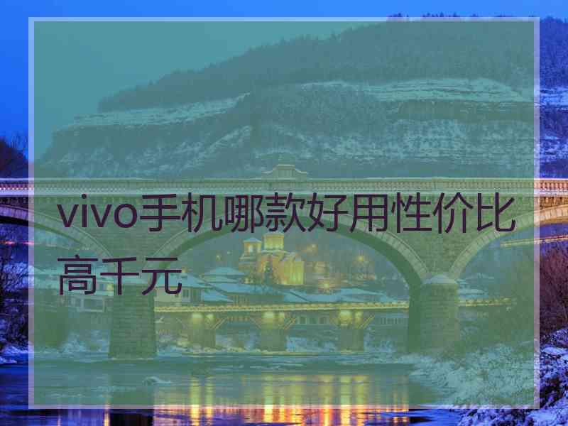 vivo手机哪款好用性价比高千元