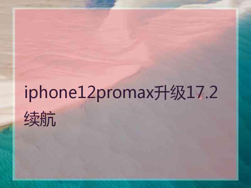 iphone12promax升级17.2续航