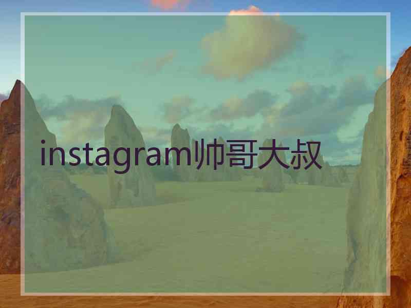 instagram帅哥大叔