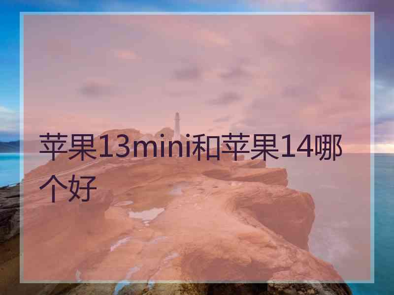 苹果13mini和苹果14哪个好